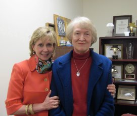 Nina Schlosberg-Landis, member of the North Carolina Board of Transportation, with Alice at the Triangle Transit (now GoTriangle) offices.